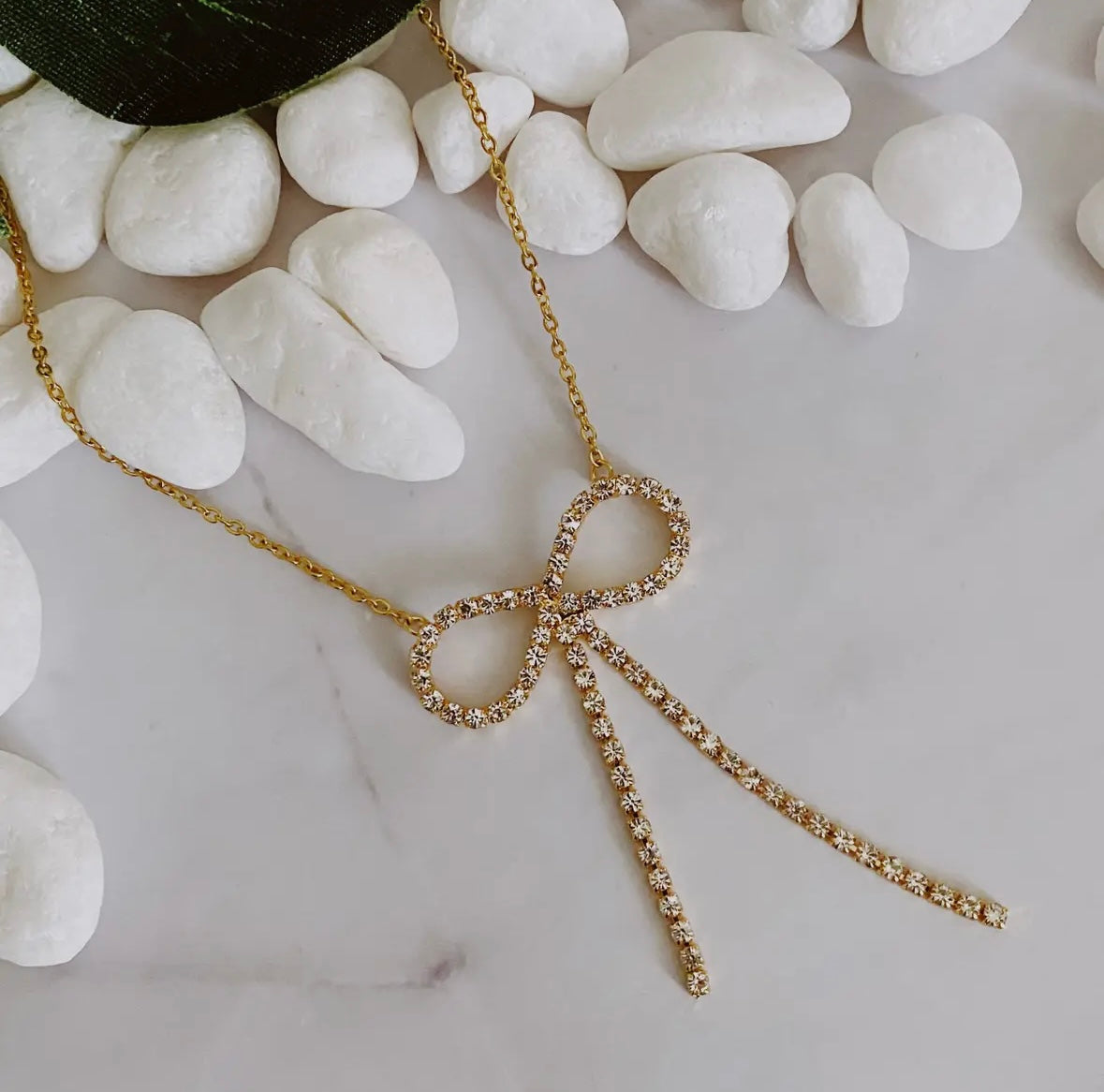 Sparkly Bow Necklace