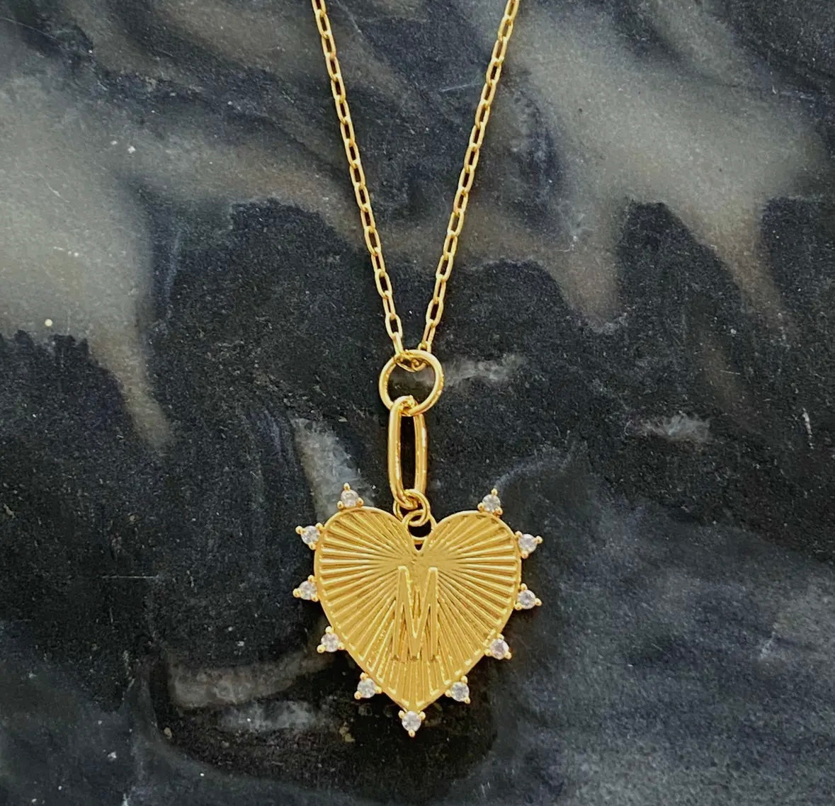 Clip Initial Heart Necklace