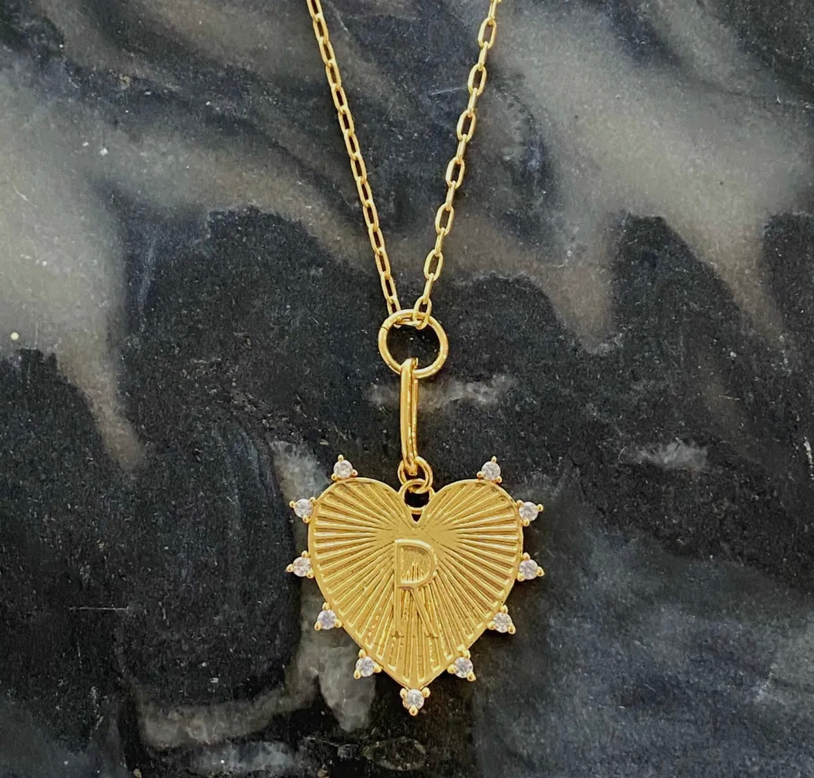 Clip Initial Heart Necklace
