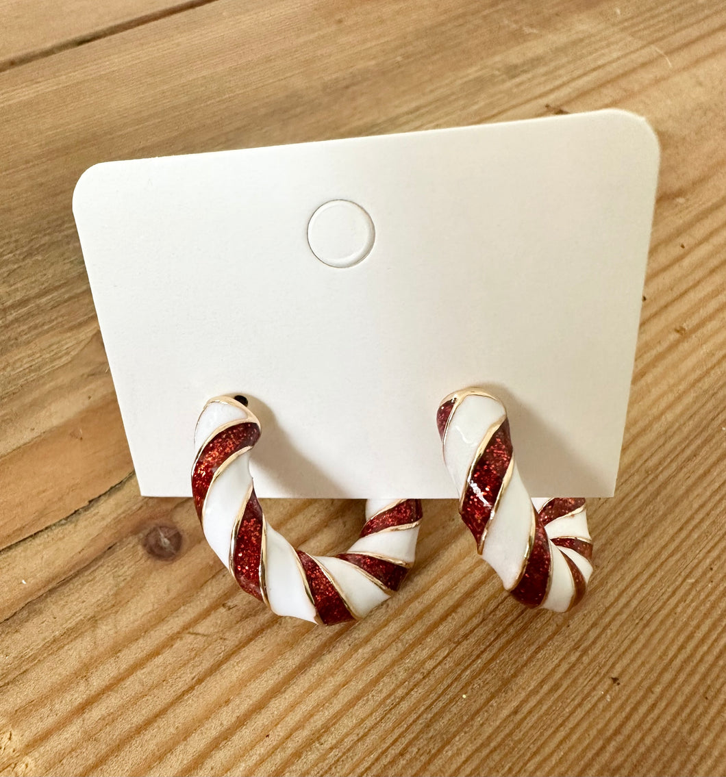 Peppermint Twist Hoop Earrings
