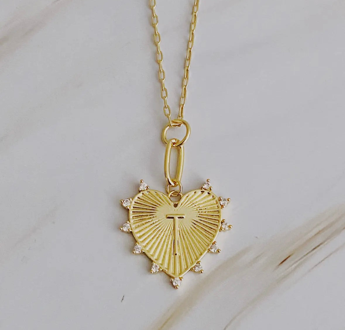 Clip Initial Heart Necklace
