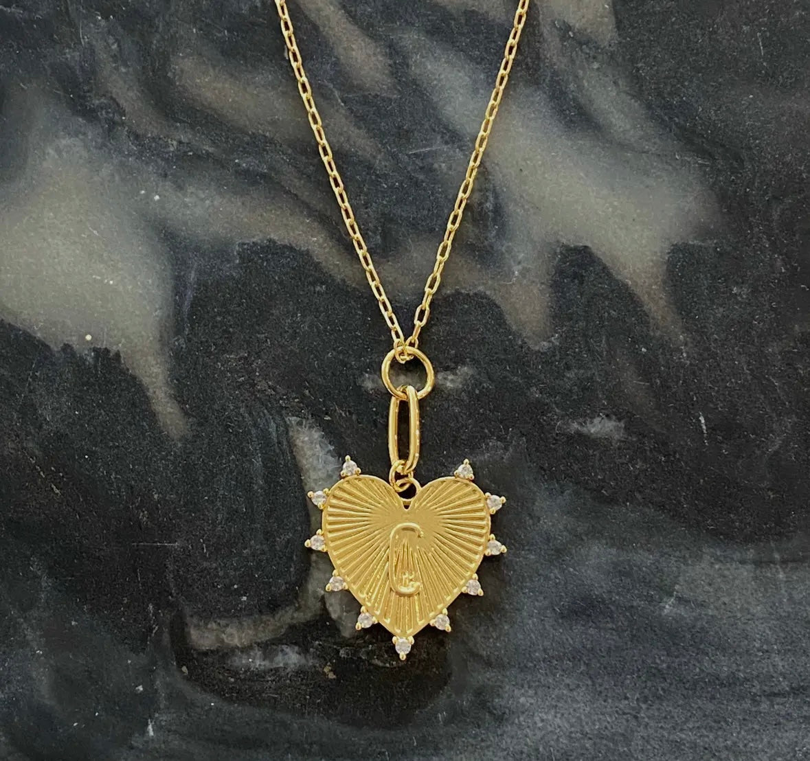 Clip Initial Heart Necklace