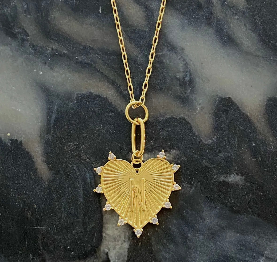 Clip Initial Heart Necklace