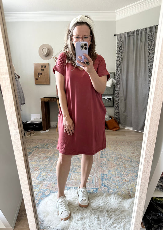 Butter Dress in Marsala
