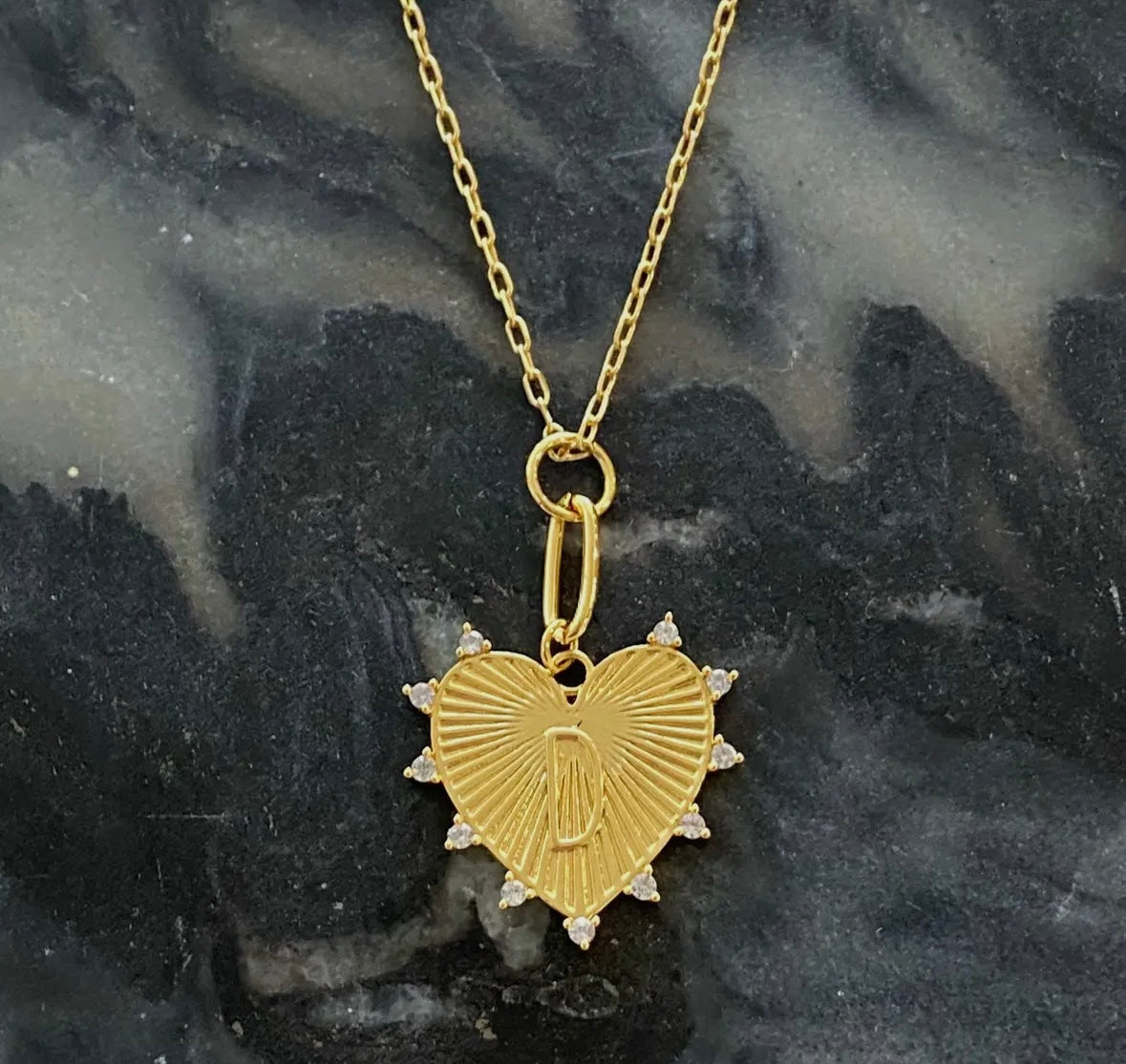 Clip Initial Heart Necklace