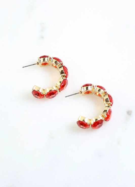 Red CZ Hoop