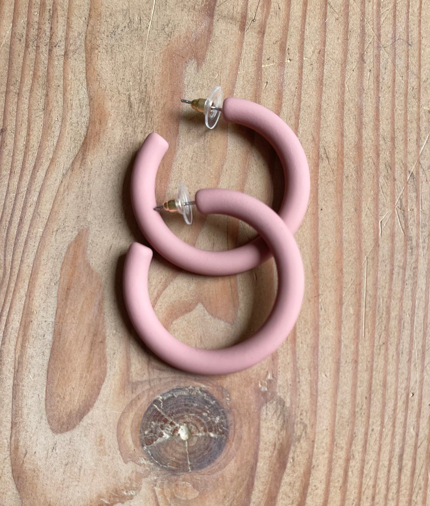 Mauve Hoop Earrings