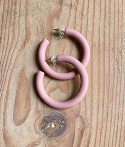Mauve Hoop Earrings
