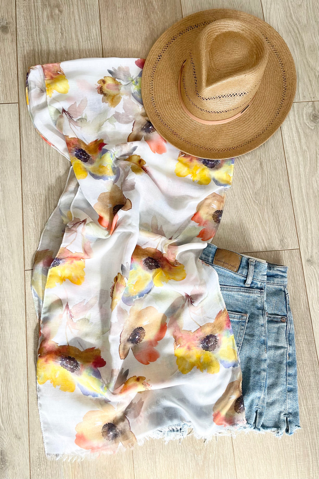 Yellow Watercolor Kimono