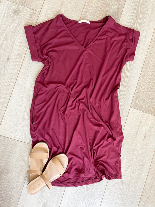 Butter Dress in Maroon