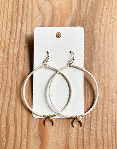 Pearl Crescent Hoop Earrings