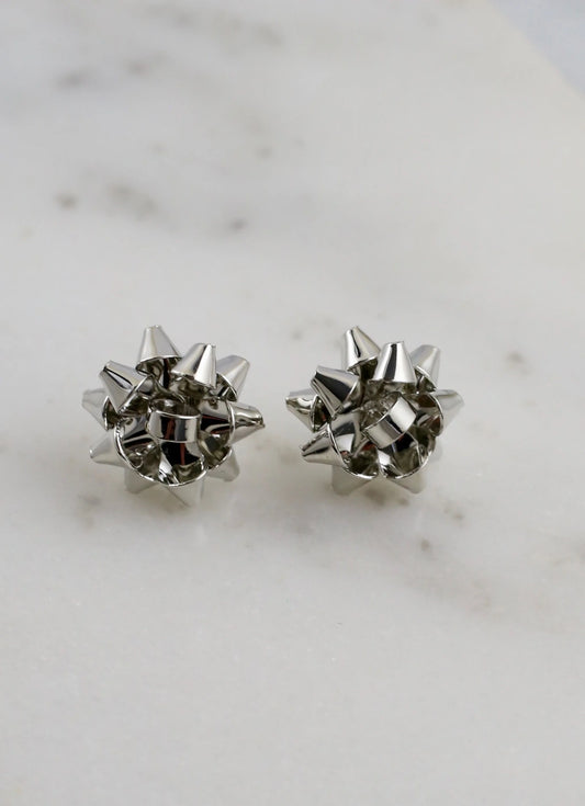 Silver Bow Earrings